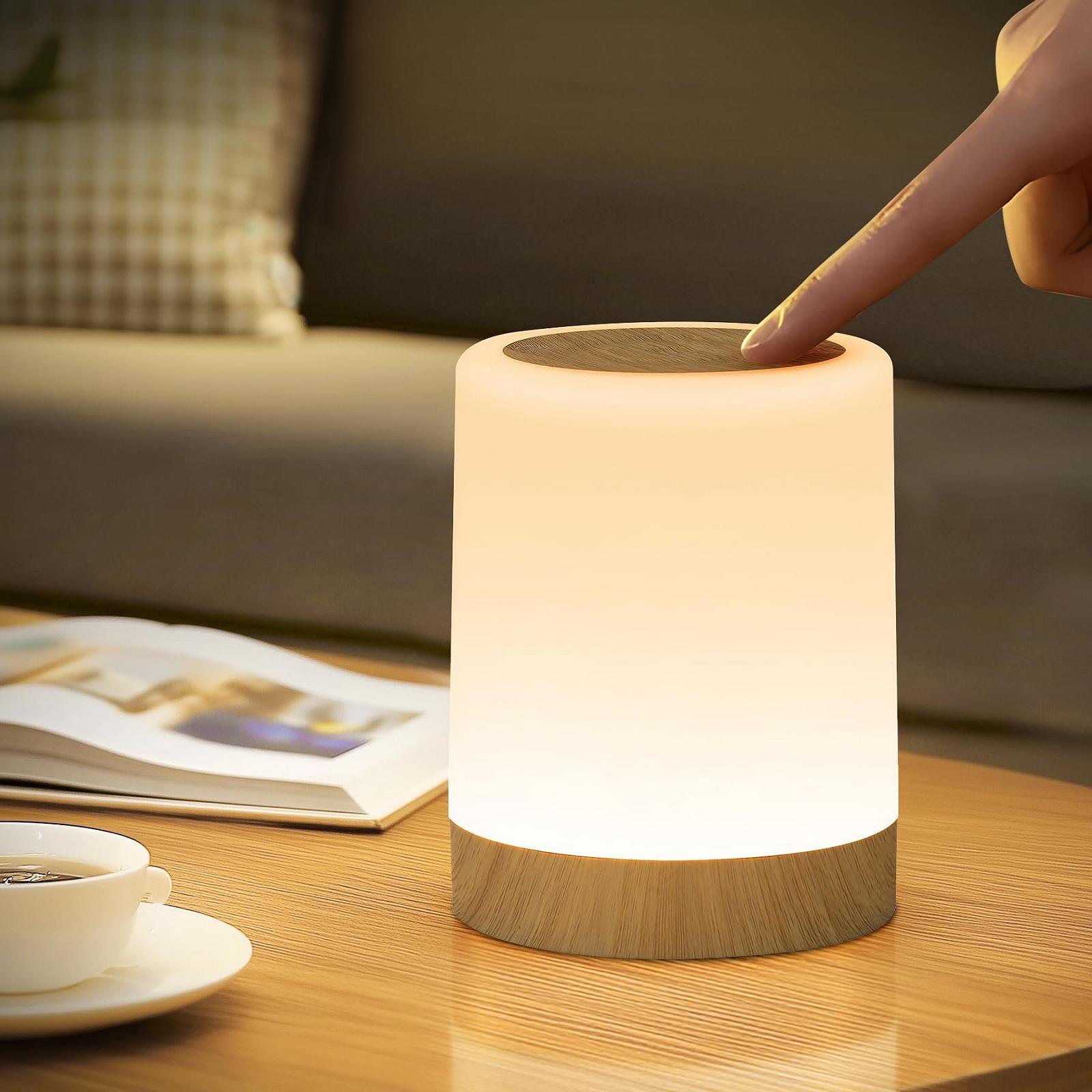 Лампа нічна LED сенсорна акумуляторна 256 кольорів з таймером та гачком, фото №1