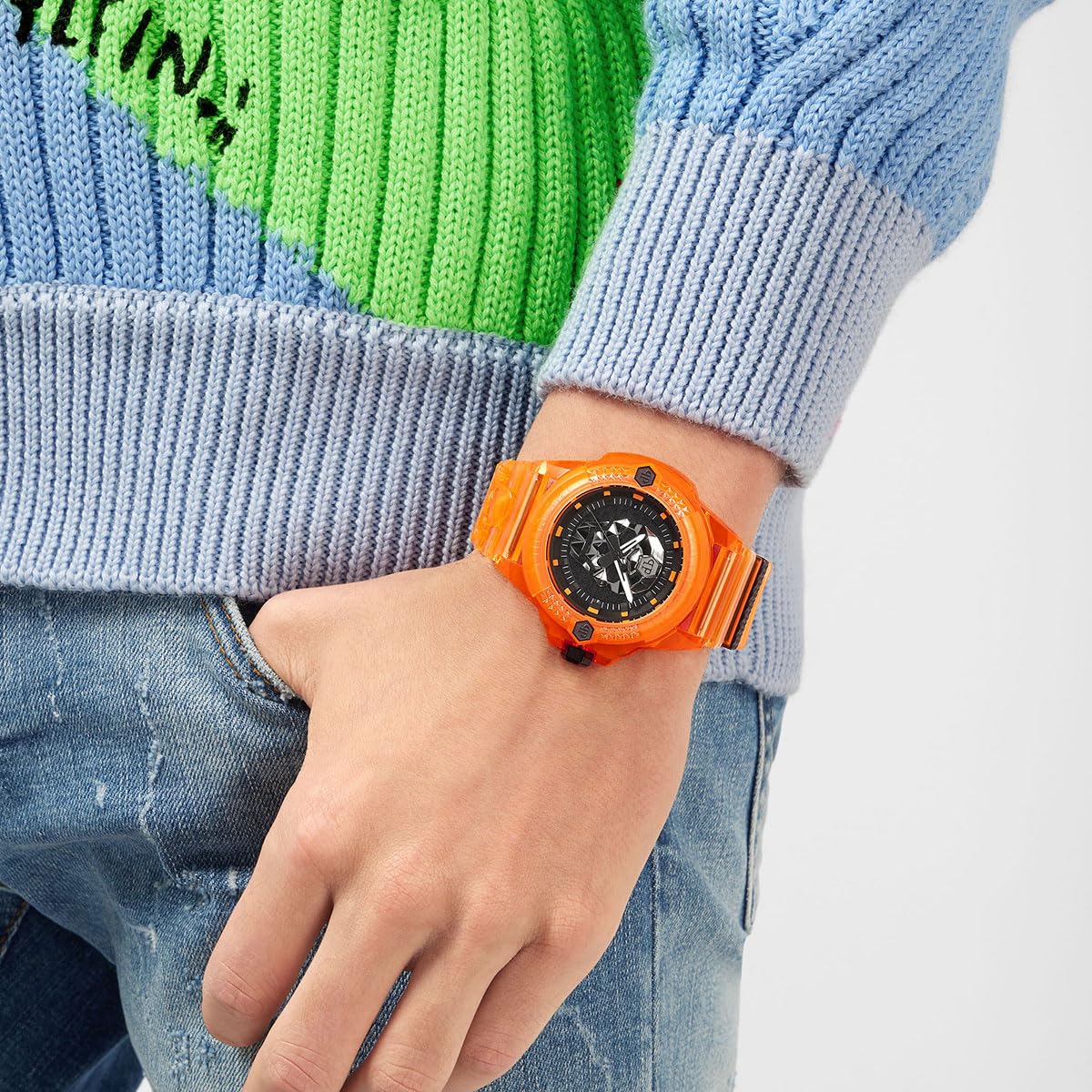 Часы Philipp Plein $Kull Scuba Duba Edition Мужские Унисекс Аналоговые Кварцевые Силиконовые, фото №5