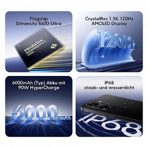Смартфон Xiaomi Poco X7 Pro 12 + 512 ГБ Black, Основна камера 50 Мп з OIS, Акумулятор 6000 мАг з HyperCharge 90 Вт, IP68, Функції AI synthetic.ua - Фото 1