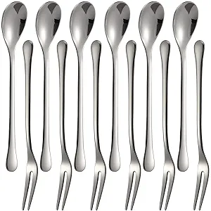 Набір виделок для фруктів і кавових ложок з нержавіючої сталі для кав'ярні - Фото 1