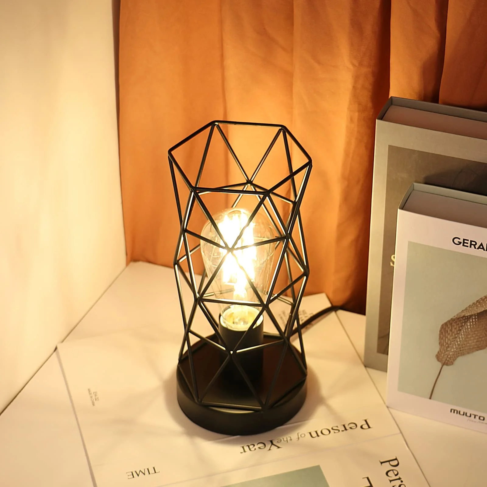 Настільна лампа Goeco Vintage Nordic E27 Black, фото №5