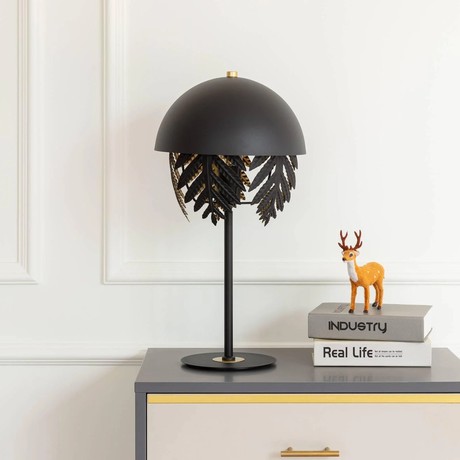 Настільна лампа Lucande Aparas металева E27 Black, фото №3