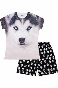 Детская пижама с принтом лапок - Фото 1