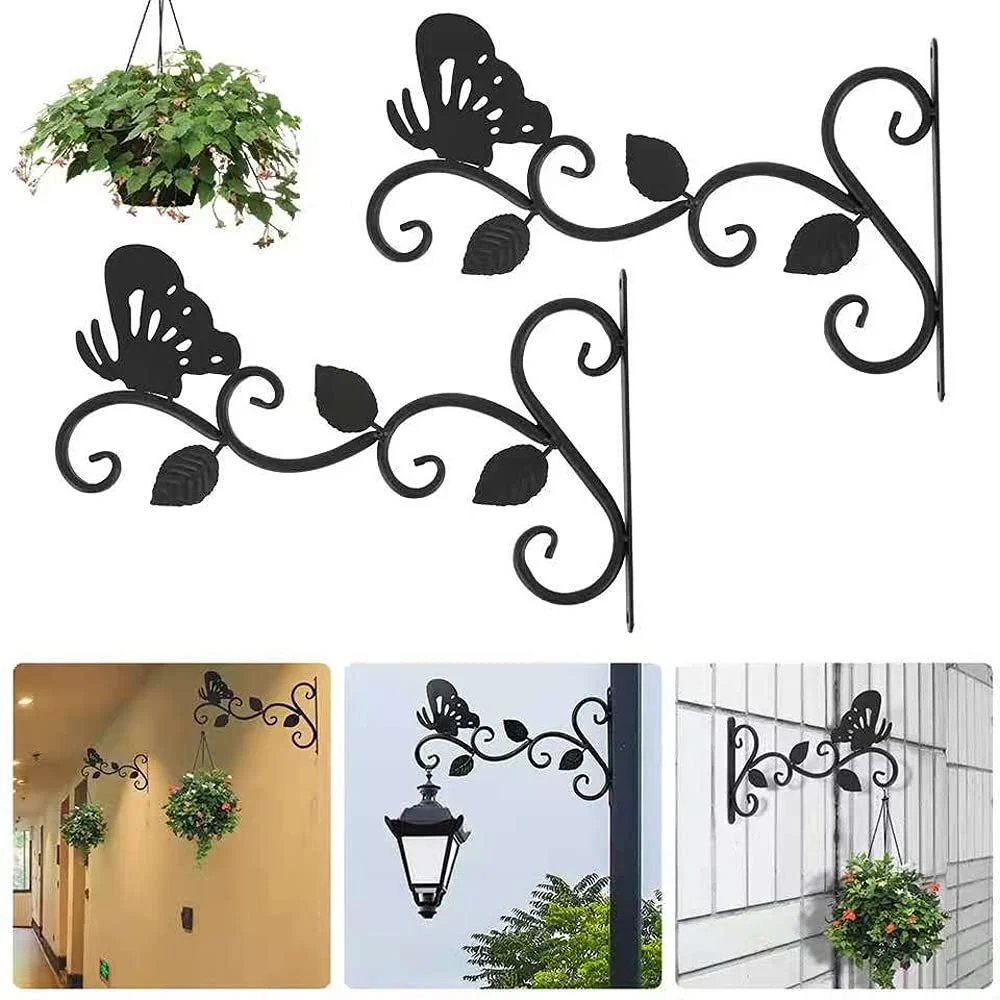 Кронштейн для підвісних рослин 2 шт. настінний залізний, фото №5