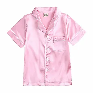 Піжама для дівчат Бавовняна нічна сорочка для дівчат Сорочка на ґудзиках + Штани synthetic.ua - Фото 1