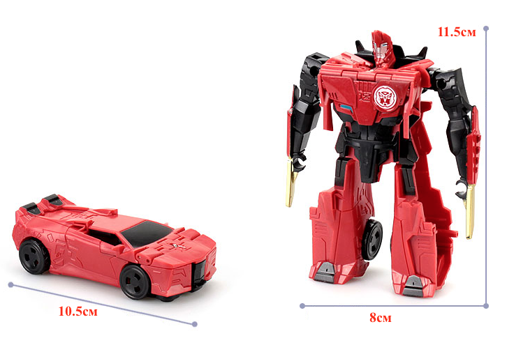 Игрушка Сайдсвайп с трансформацией 1-шаг 11.5 см из м\с "Роботы под прикрытием", фото №3