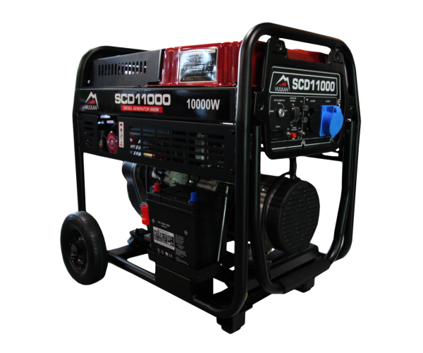 Генераторна установка SCD11000 дизель 1ф 9кВт ел старт 18л колеса, фото №1