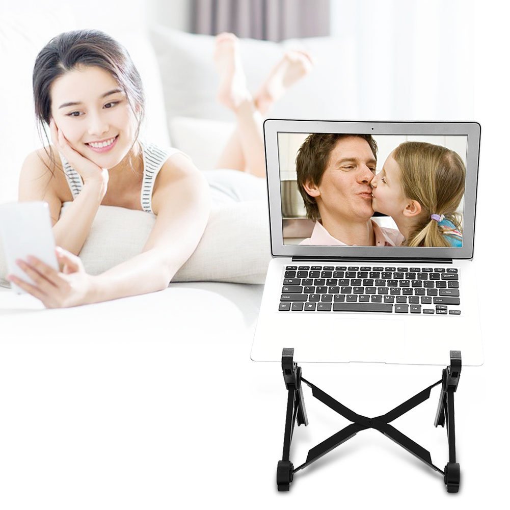 Підставка для ноутбука Yunseity, складна регульована, портативна  з кишенею для зберігання для ноутбуків 11,6 дюймів, фото №4