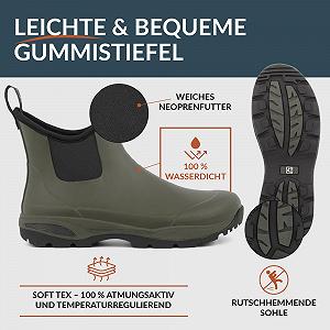 Напівчоботи Wellington Green Comfort чоловічі водонепроникні короткі synthetic.ua - Фото 1