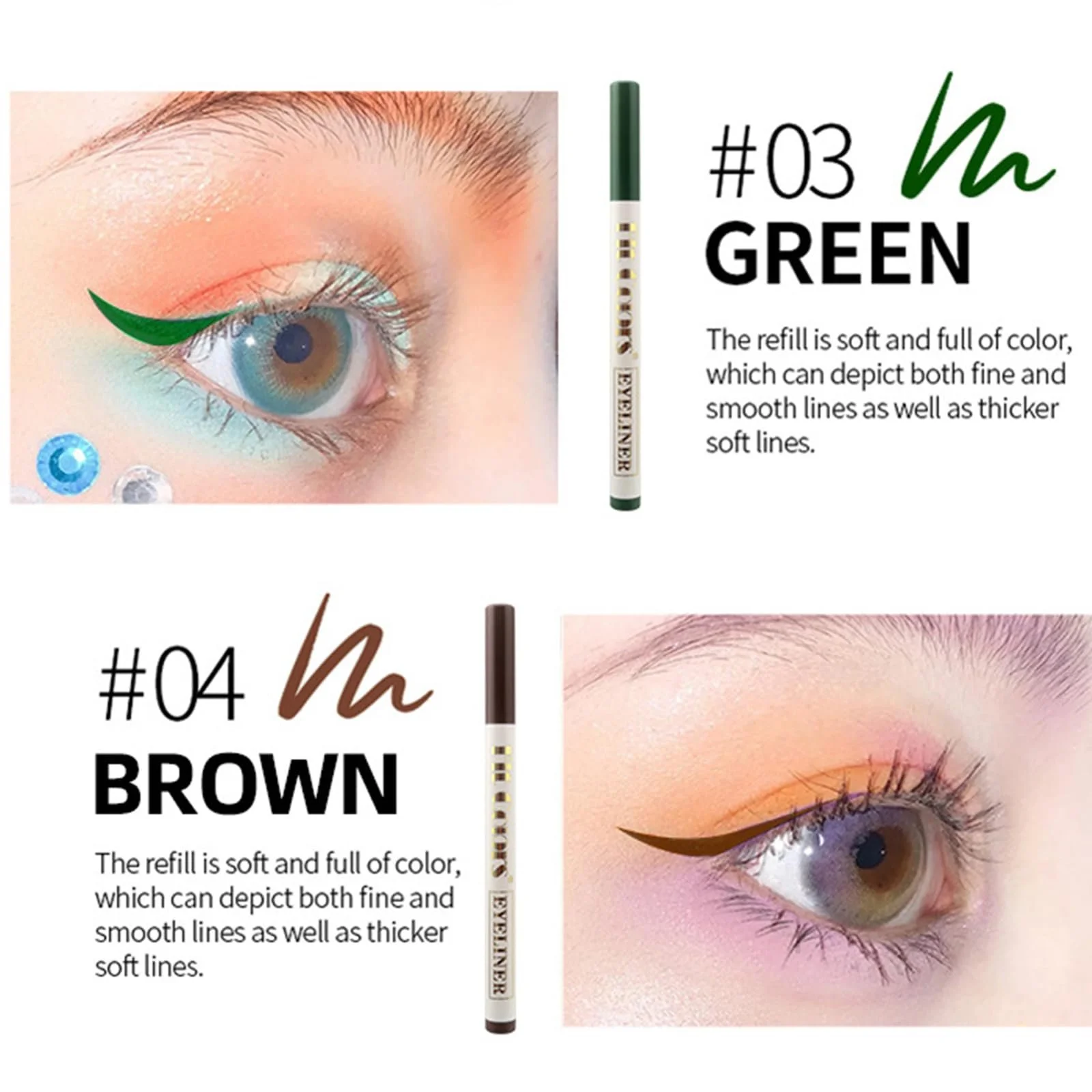 Набір матових підводок для очей 8 кольорів, блискучий, фото №6 Набір матових підводок для очей 8 кольорів, блискучий, фото №6