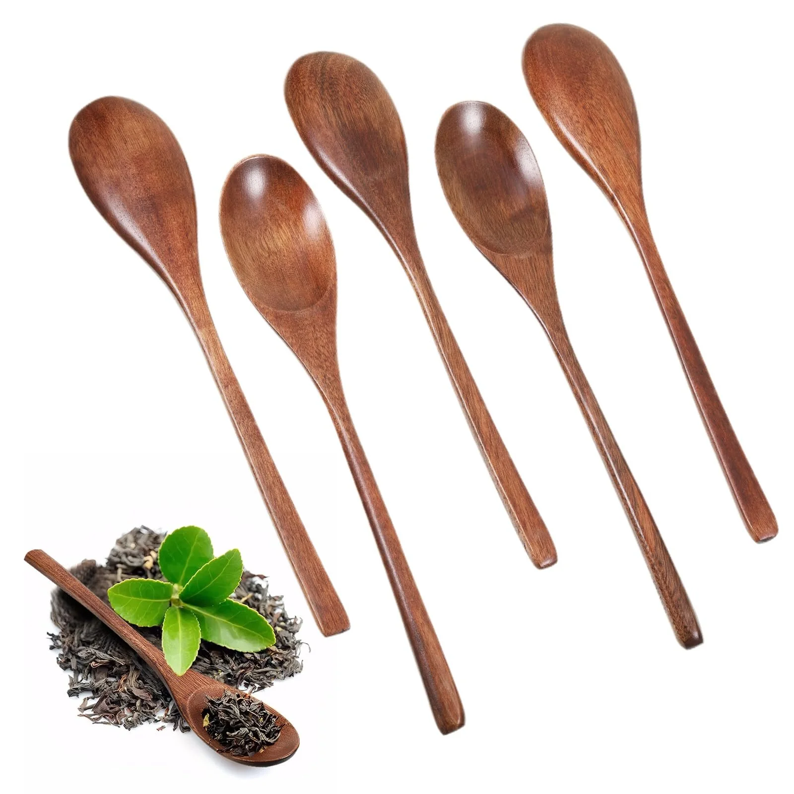 Ложка Дерев'яна Набір 5 штук 22.5 x 4 см, фото №1