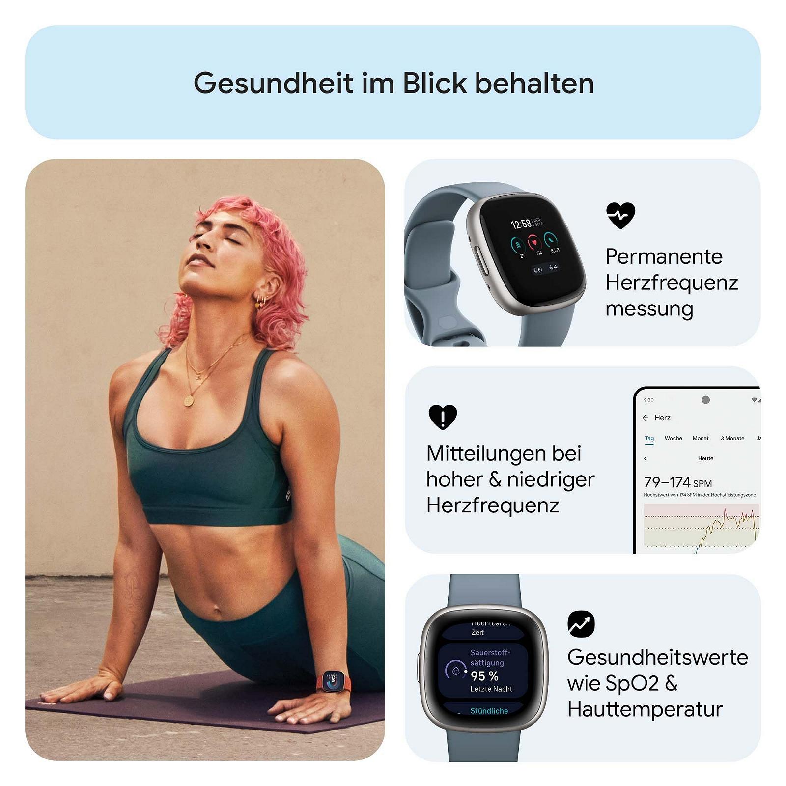 Смарт-годинник Google Fitbit Versa 4, фітнес-трекер з вбудованим GPS, функцією телефона, 6 днів роботи від батареї, 40+ режимів тренувань, сумісні з Android/iOS, фото №6