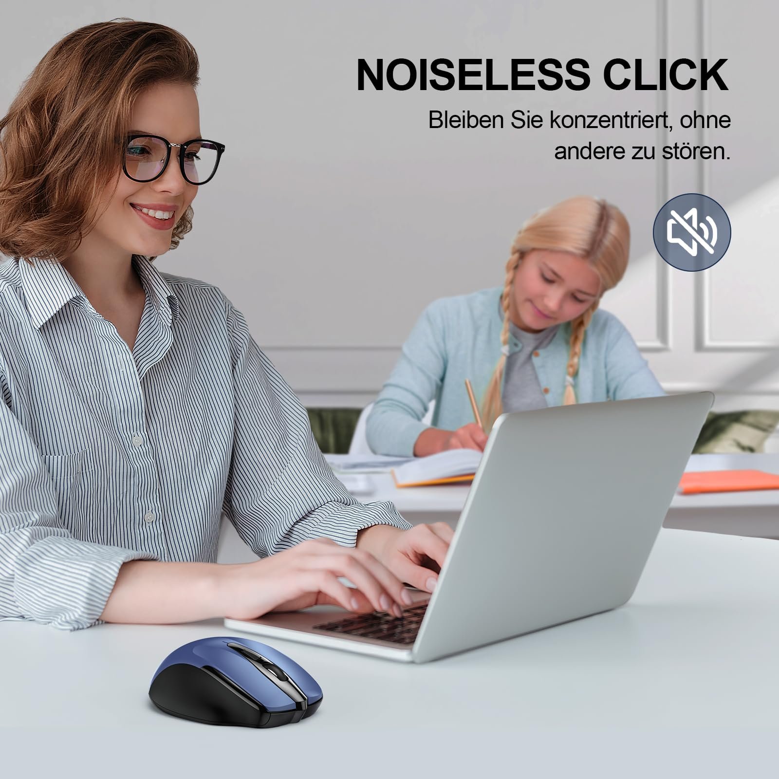 Миша TECKNET Bluetooth, бездротова ергономічна, 4800 DPI, (Tri Modes: BT 5.0/3.0+2.4G), 30 місяців роботи від батареї, тиха, для ноутбука, ПК, комп'ютера, Windows, Mac OS, Android, фото №4