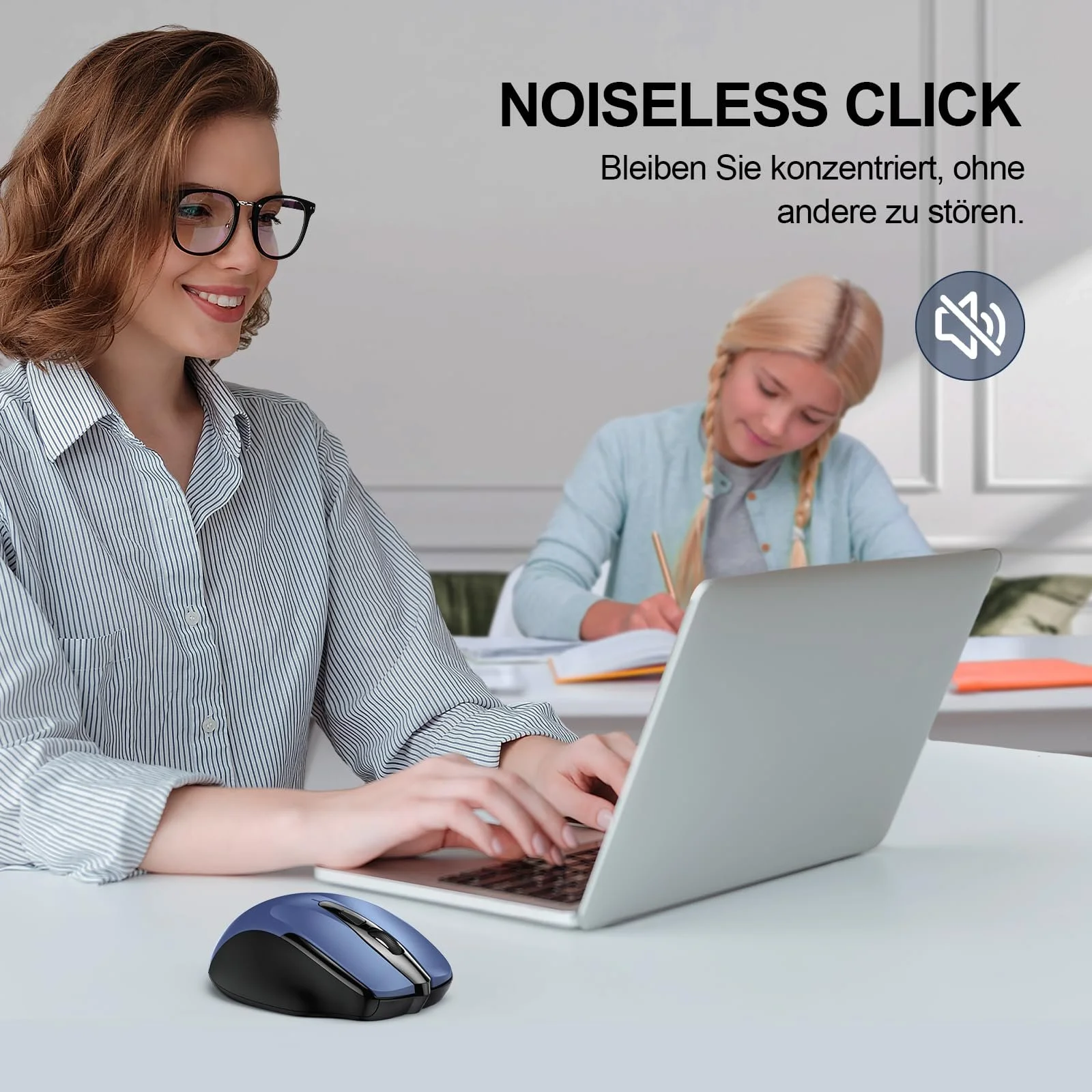 Миша TECKNET Bluetooth, бездротова ергономічна, 4800 DPI, (Tri Modes: BT 5.0/3.0+2.4G), 30 місяців роботи від батареї, тиха, для ноутбука, ПК, комп'ютера, Windows, Mac OS, Android, фото №4