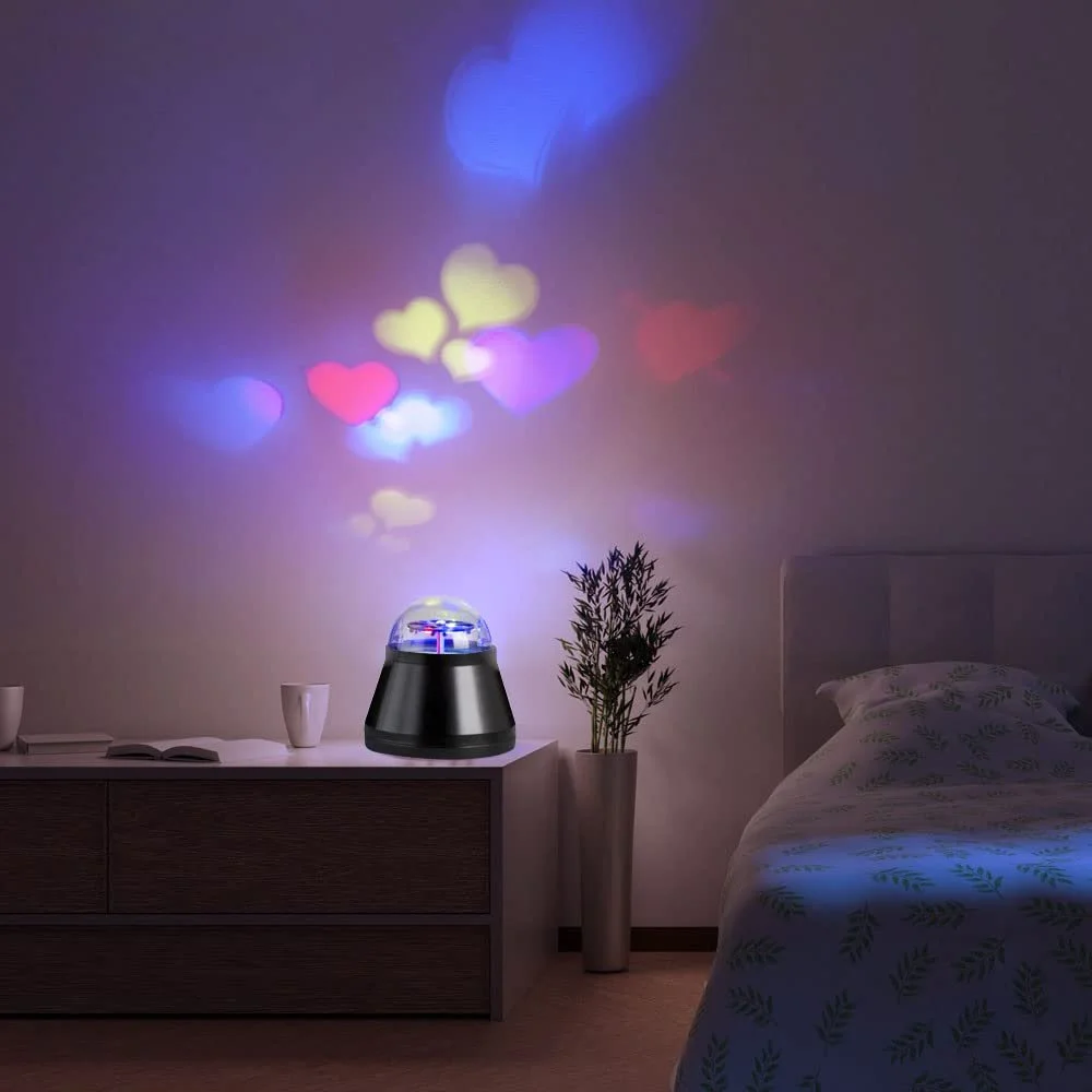 Настільна лампа etc-shop Decorative Hearts Children's Projection LED 4 Вт 10 x 10.5 cm Set of 2 Black, фото №3