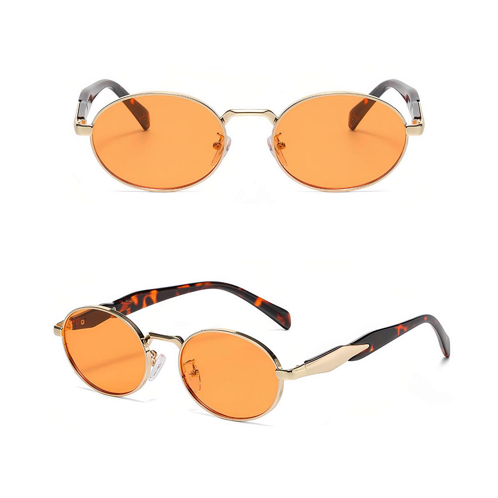 Вінтажні овальні сонцезахисні окуляри для жінок та чоловіків, ретро круглі металеві, фото №4