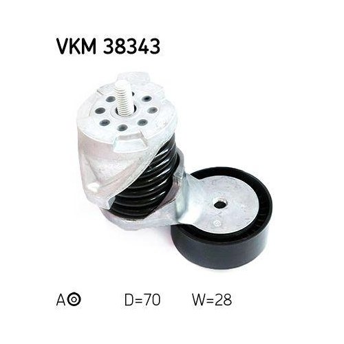 Натягувач ременя, поліклиновий ремінь SKF VKM 38343 для BMW, знизу зліва, по центру, фото №2