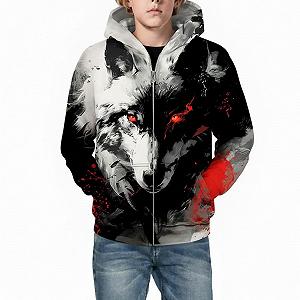 Худи Подростковые Детские для Мальчиков и Девочек 3D Печать Мультяшный Флисовая Подкладка Пуловер Длинный Рукав на Молнии Осенне-зимние Теплые Толстовки с Карманом Топы synthetic.ua - Фото 1