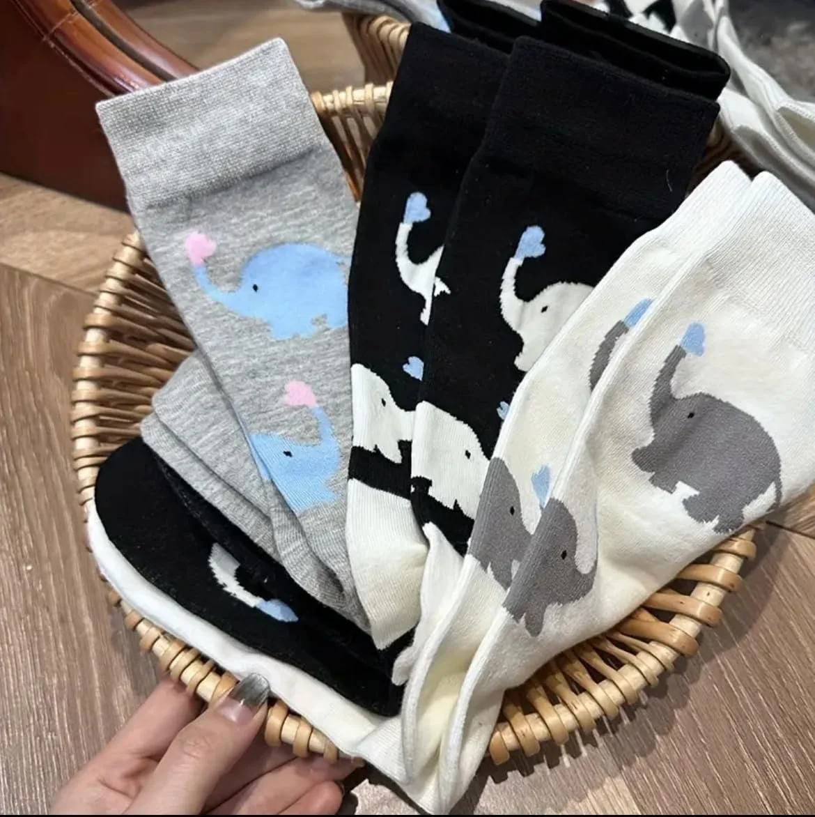 Шкарпетки з принтом слонів, 3 пари Розмір 3-7, фото №2 Шкарпетки з принтом слонів, 3 пари Розмір 3-7, фото №2