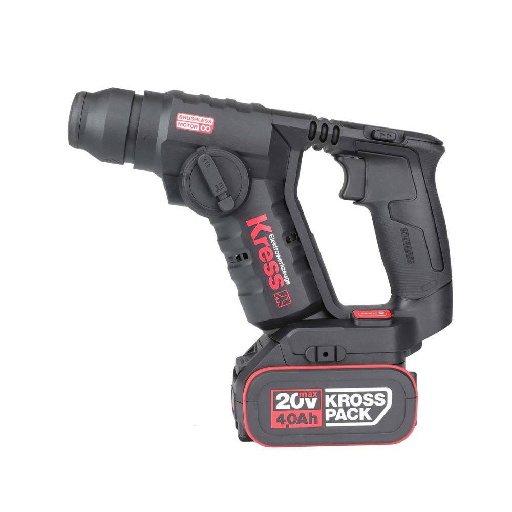 Комплект Дриль-шуруповерт акумуляторний Kress KUA71 / 20В / 60 Нм / Безщітковий / 2 швидкості + перфоратор акумуляторний  Kress KUC50.91 / BL / 1.7Дж / Чорний, фото №6