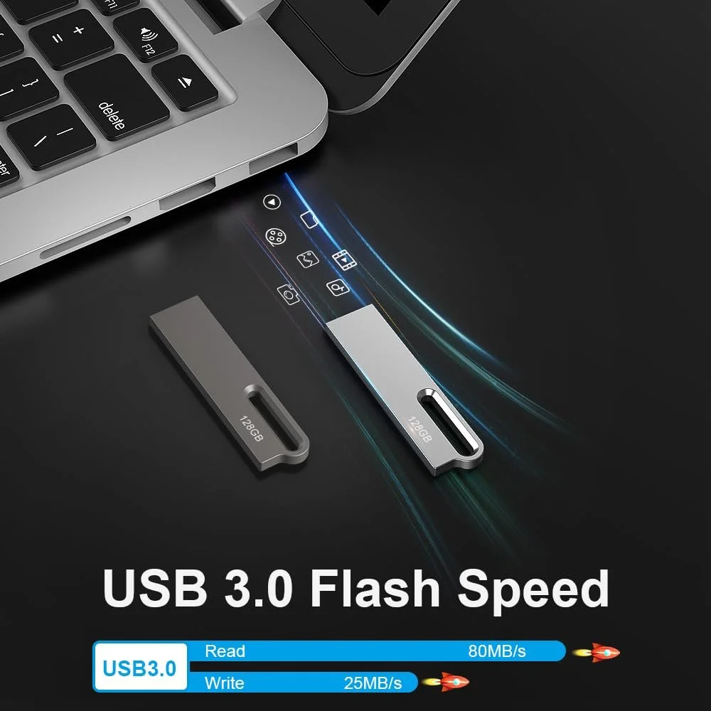USB флеш-накопичувач JOIOT 128GB USB 3.0 Водонепроникний Набір 2 шт. Silver/Black, фото №2 USB флеш-накопичувач JOIOT 128GB USB 3.0 Водонепроникний Набір 2 шт. Silver/Black, фото №2