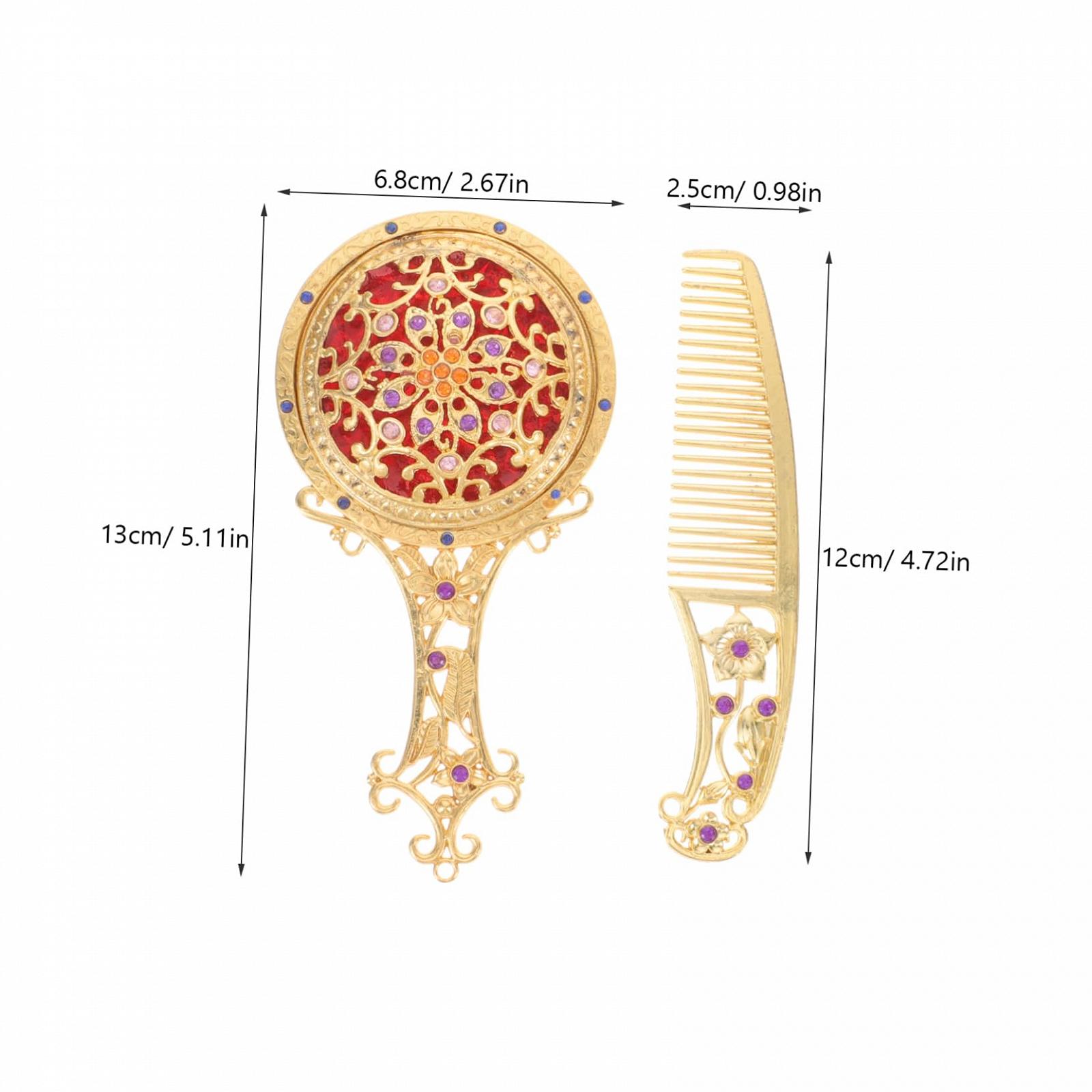 Зеркало Angoily Taschenspiegel 3 Sätze Ретро с ручкой метало Европейский стиль маленькое ручное, фото №7