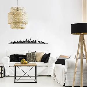 Настінна наклейка WANDKINGS Skyline Hannover 130 x 26 см Чорна synthetic.ua - Фото 1