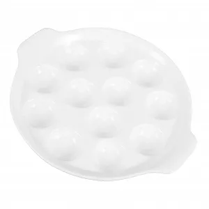 Форма для запікання равликів BESTYASH керамічна з комірками та ручками, біла - Фото 1