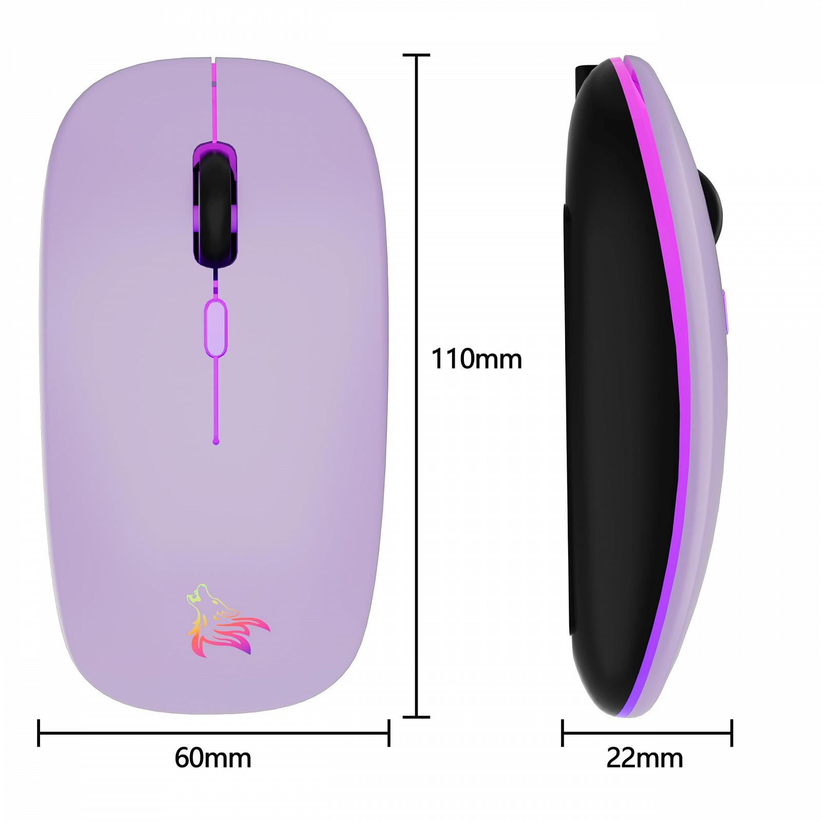 Мышь Беспроводная TQQ 2.4 GHz USB Bluetooth 1600 DPI Оптическое отслеживание Перезаряжаемая LED Двойной режим, фото №5