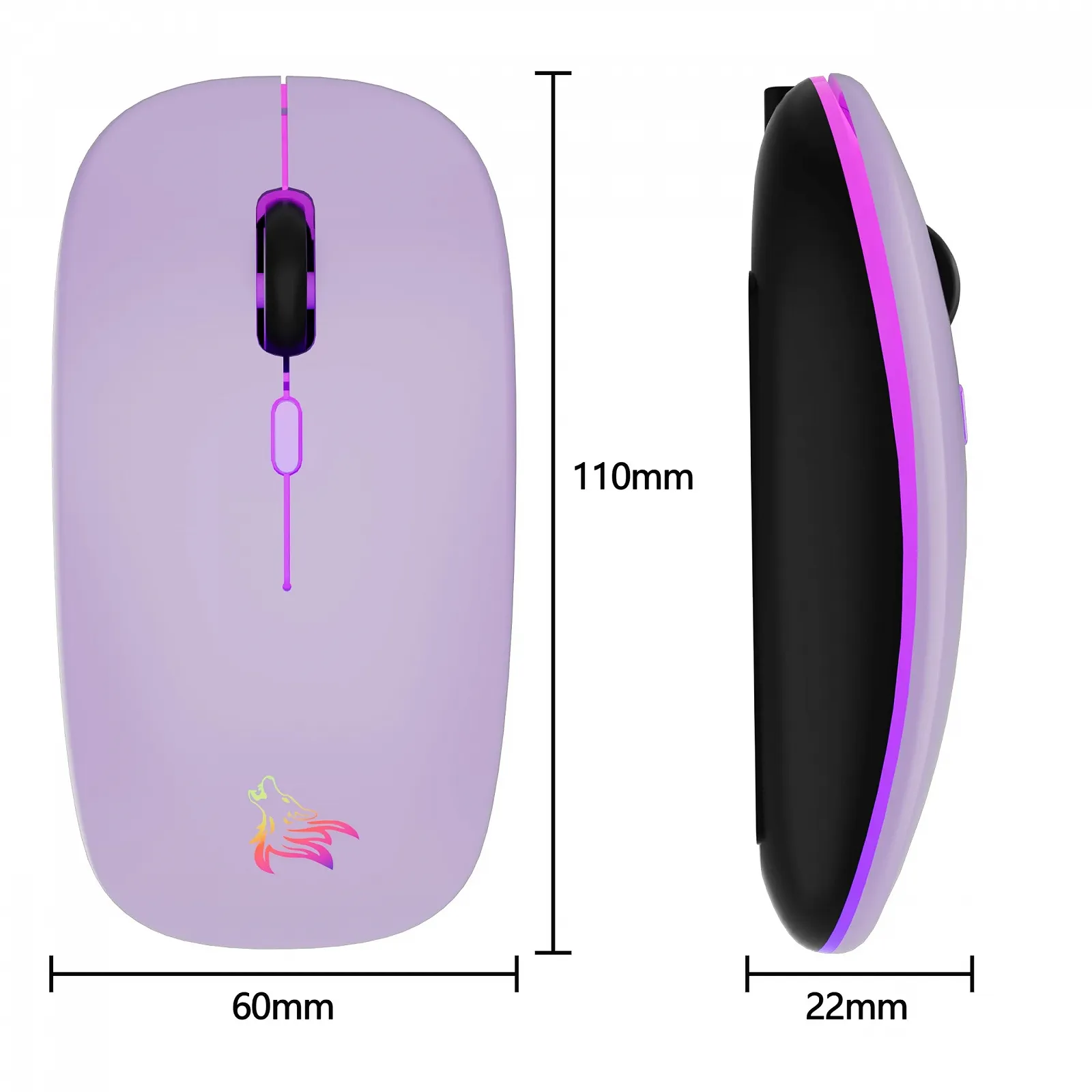 Мышь Беспроводная TQQ 2.4 GHz USB Bluetooth 1600 DPI Оптическое отслеживание Перезаряжаемая LED Двойной режим, фото №5