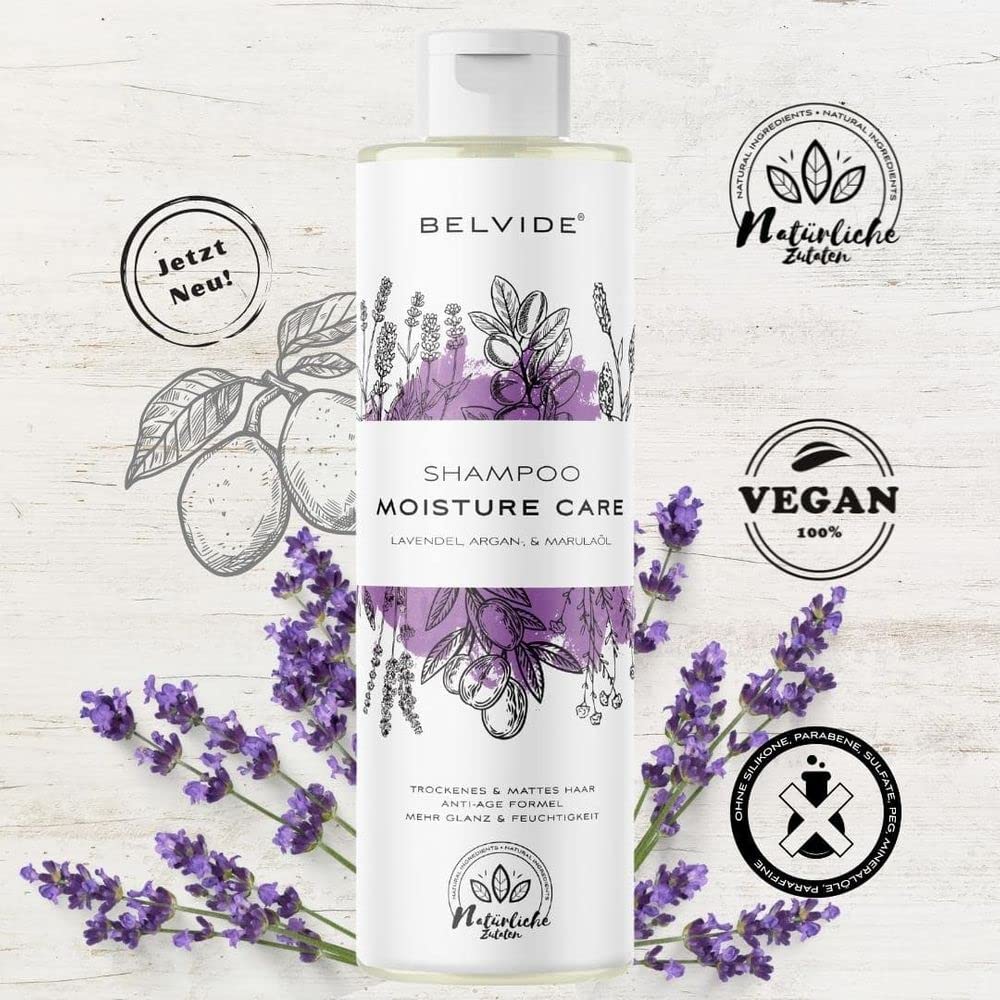 Шампунь BELVIDE Moisture Care з оліями аргани, лаванди та марули, фото №2