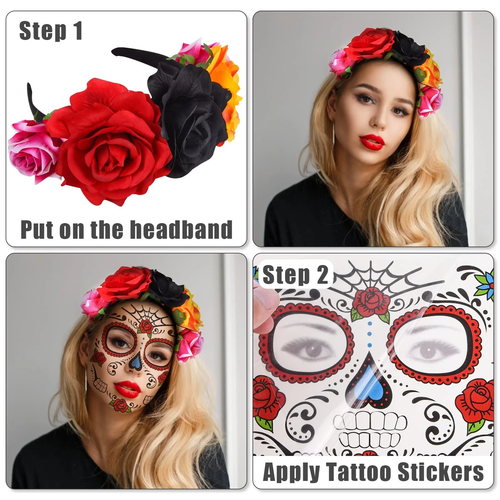 Обруч для волос с цветами Herefun, фото №4