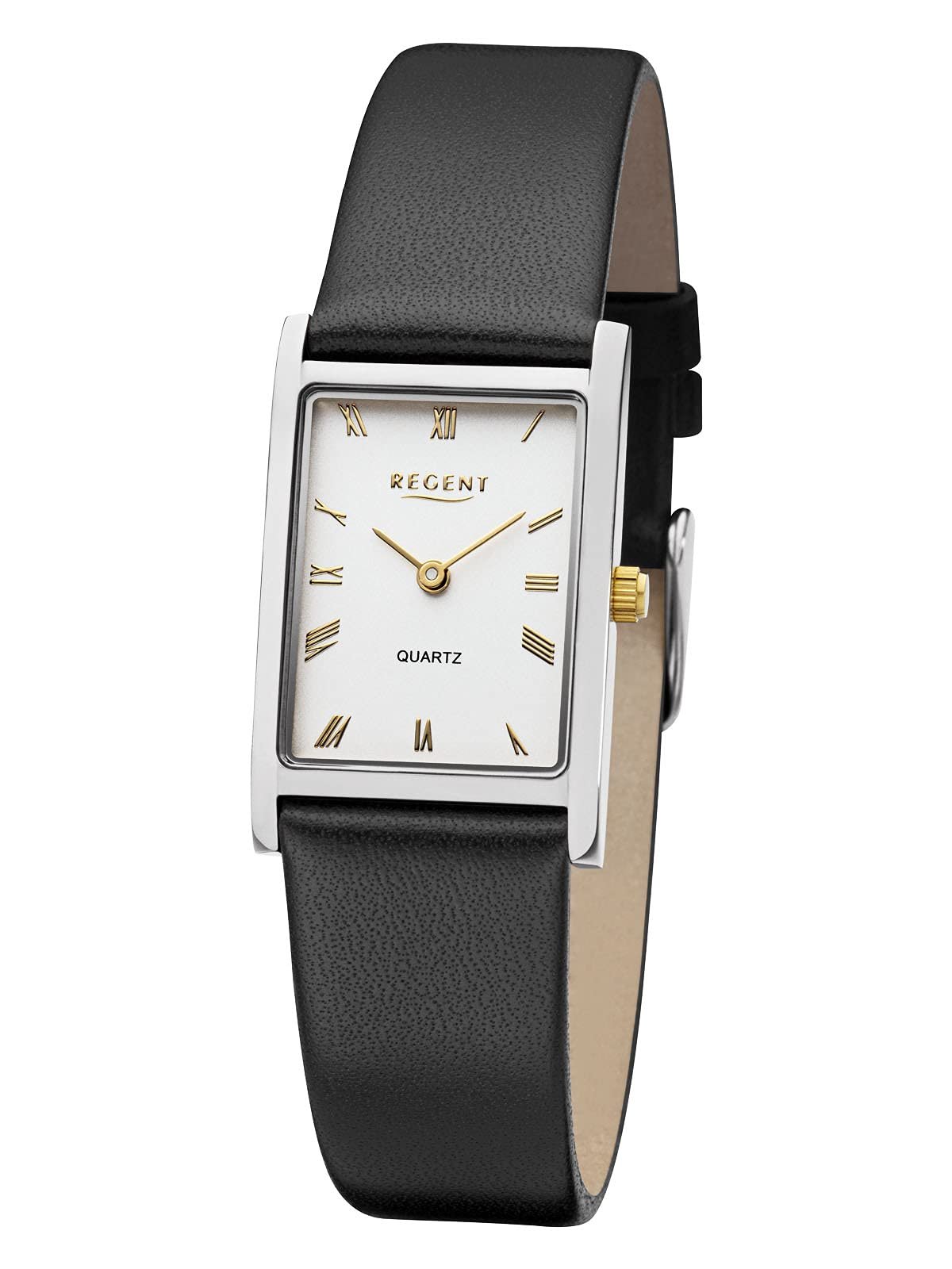 Жіночий аналоговий годинник Regent 12111253, срібний/чорний, ремінець, фото №1