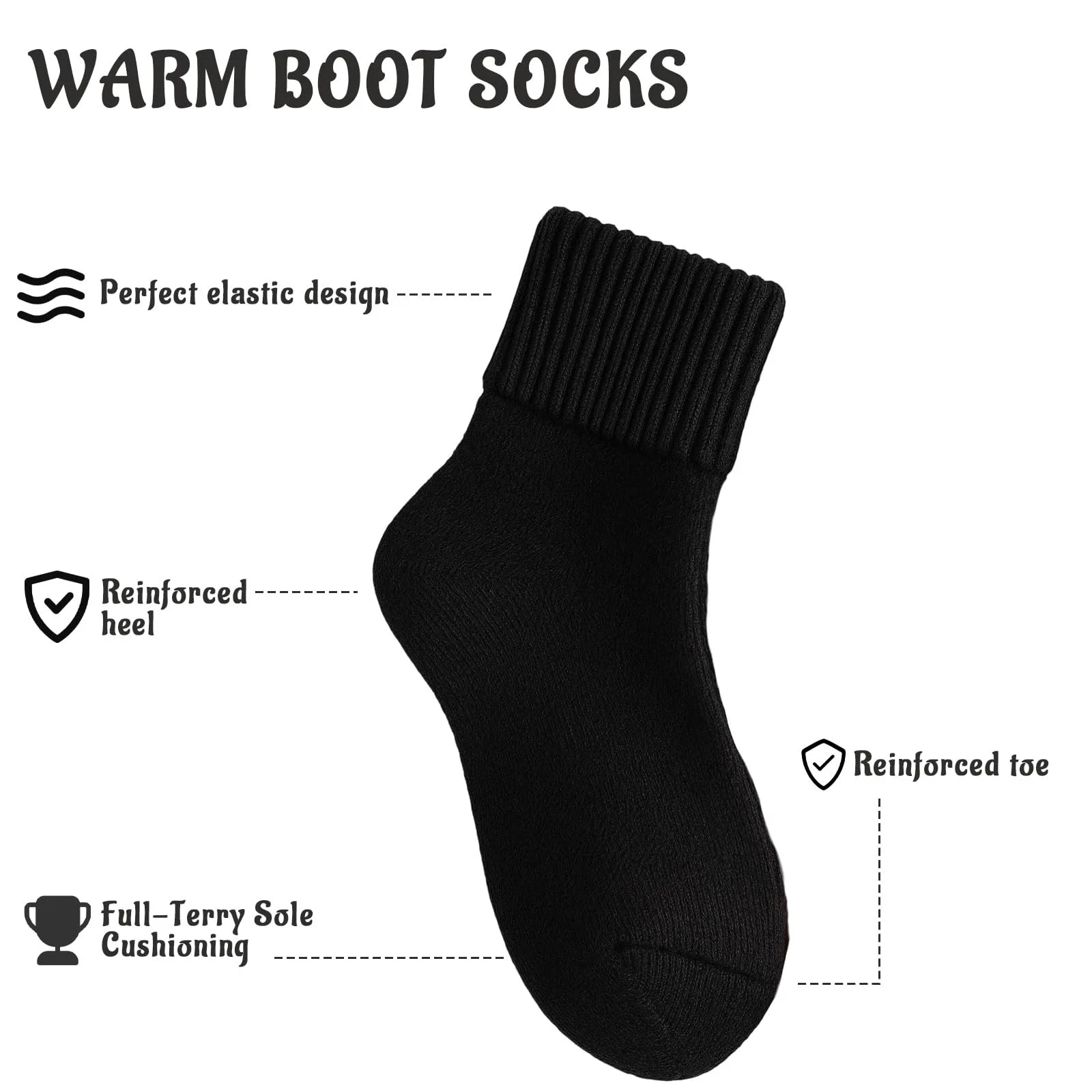 Жіночі теплі шкарпетки 5 пар В'язані Розмір 35-41, фото №3 Жіночі теплі шкарпетки 5 пар В'язані Розмір 35-41, фото №3