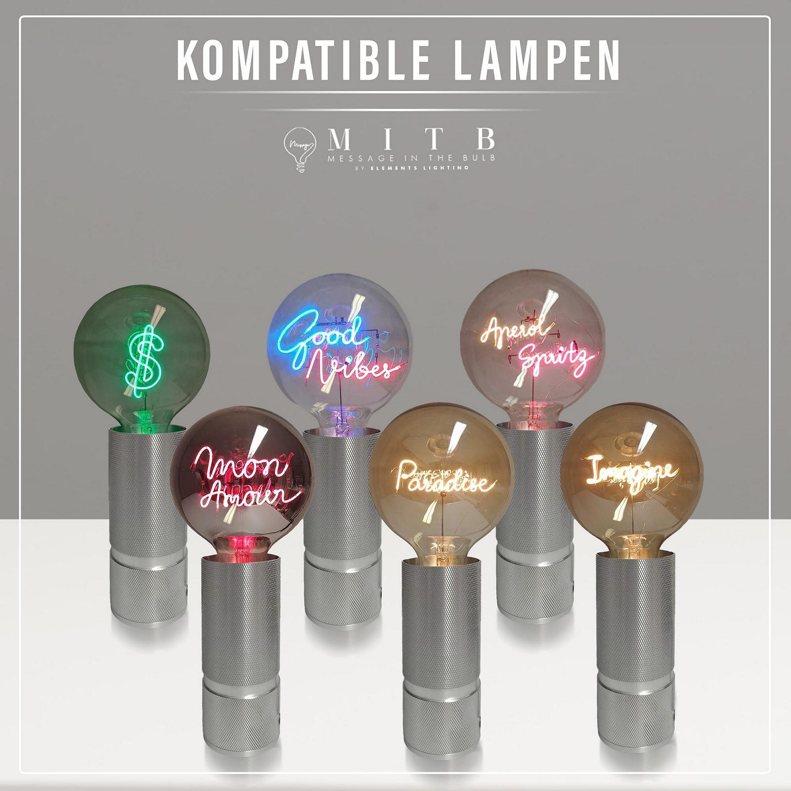 Основание для лампы Fitz Elements Lighting E27 16 см с регулировкой яркости Retro Silver, фото №6