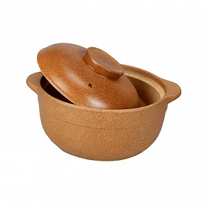 Кастрюля для тушения керамическая с крышкой энергосберегающая средняя с ручками - Фото 1