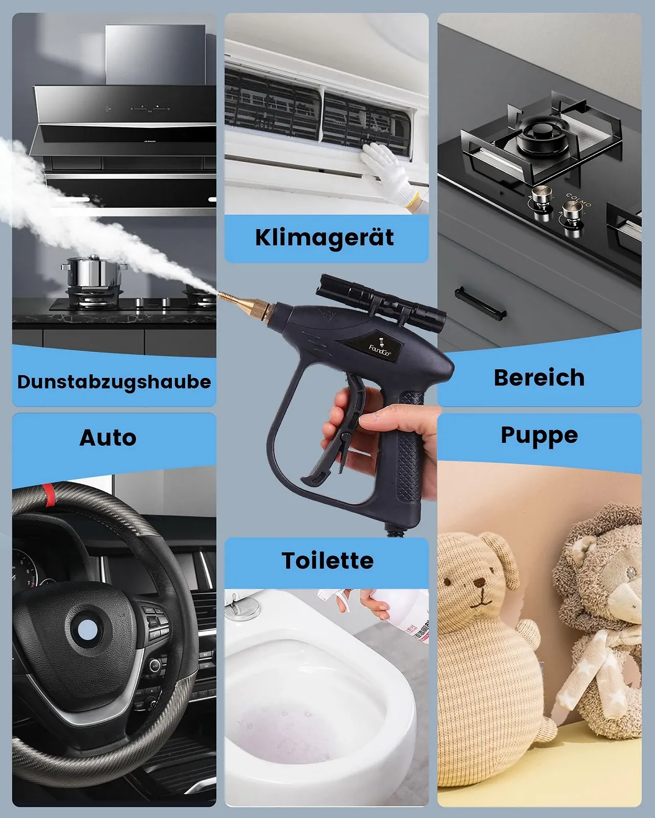 Ручний пароочисник FoundGo 4-в-1 2600 W 3.5 Bar 5 L, фото №6