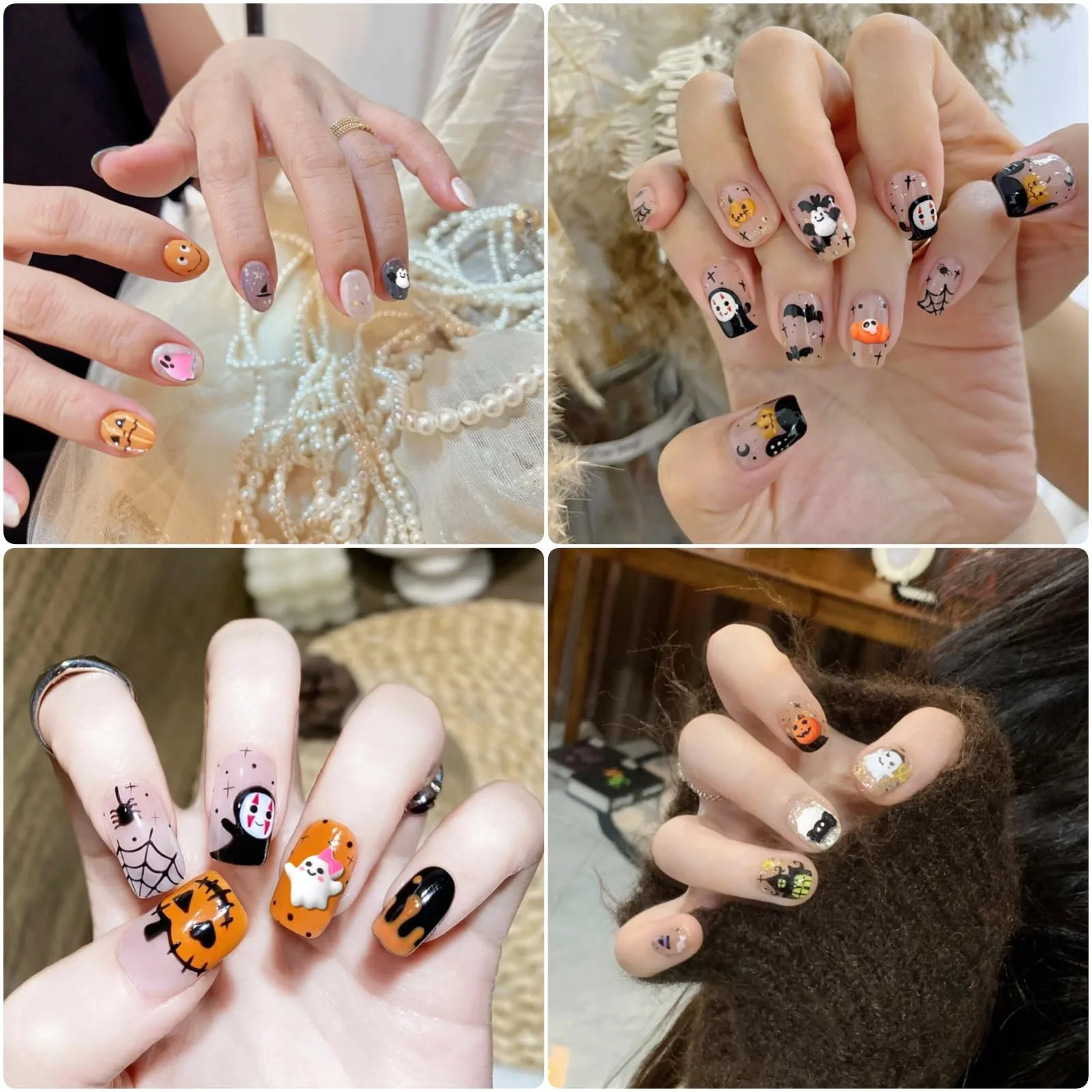 на Хелловін, 1 коробка, гарбуз, привид, аксесуари 3D каміння, фото №4