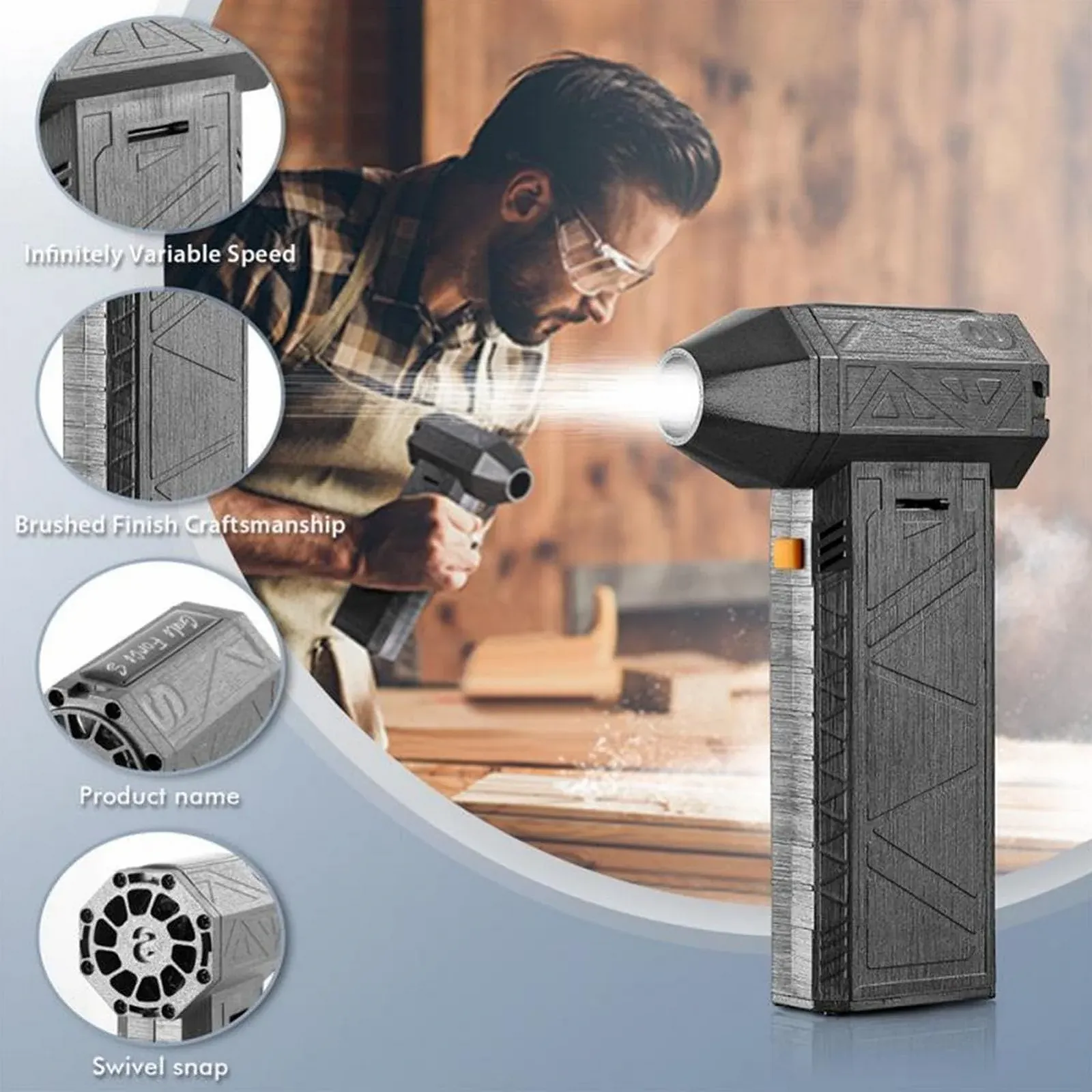 Електрична повітродувка OPPWONG 3 швидкості 130 000 RPM, фото №4 Електрична повітродувка OPPWONG 3 швидкості 130 000 RPM, фото №4