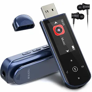 MP3-плеер USB портативный 64 GB Bluetooth 5.3, с клипсой для спорта и бега, FM-радио, диктофон, передача файлов с мобильного телефона и цифровое аудио в случайном порядке - Фото 1