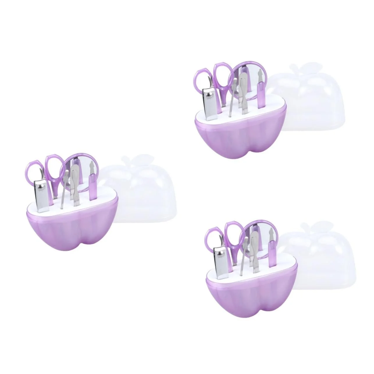 Набор маникюрных ножниц Healvian, 3 шт, Фиолетовый, фото №1