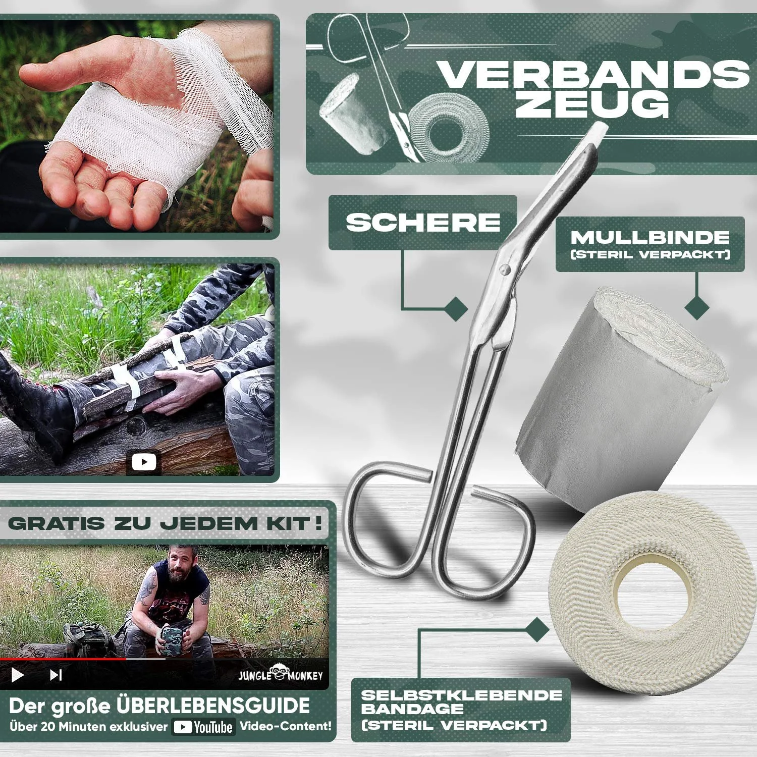 Набір для виживання Jungle Monkey Premium 13 предметів з ножем та ліхтарем, фото №4