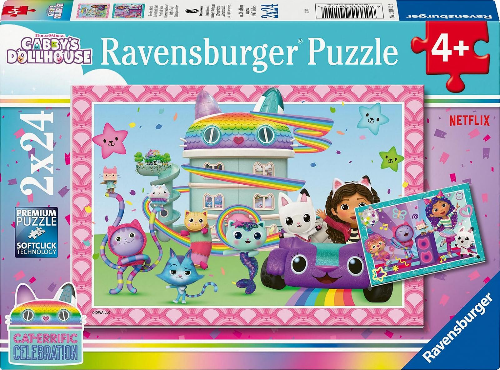 Пазл Ravensburger 12004112 Gabby's Dollhouse 2 x 24 элемента, фото №1 Пазл Ravensburger 12004112 Gabby's Dollhouse 2 x 24 элемента, фото №1