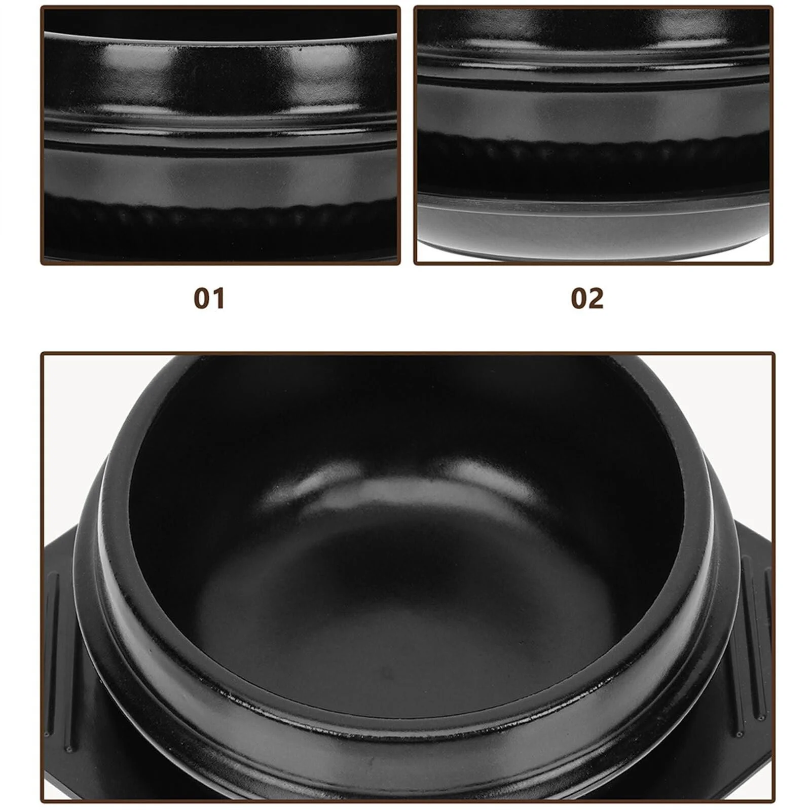Горшок керамический термостойкий для бибимбапа с глазурованным покрытием, фото №9