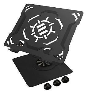 Подставка для ноутбука вращающаяся ENHANCE R1 с 3 держателями для кабелей Металлическая регулируемая подставка с охлаждающим дизайном складная для столов совместима с Dell Apple Lenovo и другими - Черный - Фото 1