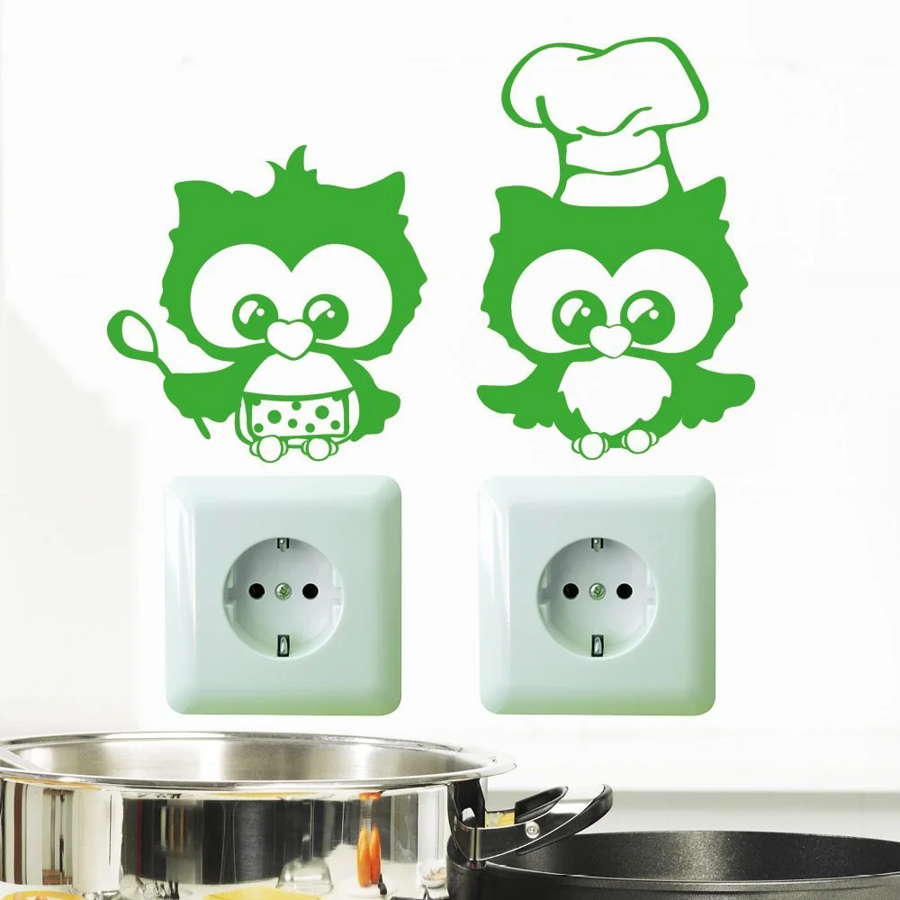 Наклейка на стену Wall Tattoo Loft Owls Chefs для выключателя или розетки, фото №3