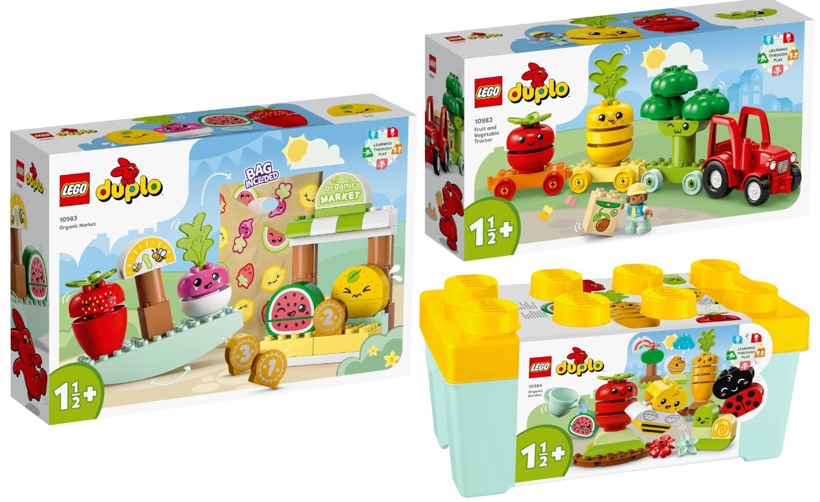 Набор Lego Duplo 3 шт: 10984 Organic Garden, 10983 Biomarkt & 10982 Fruit and Vegetable Tractor, фото №1