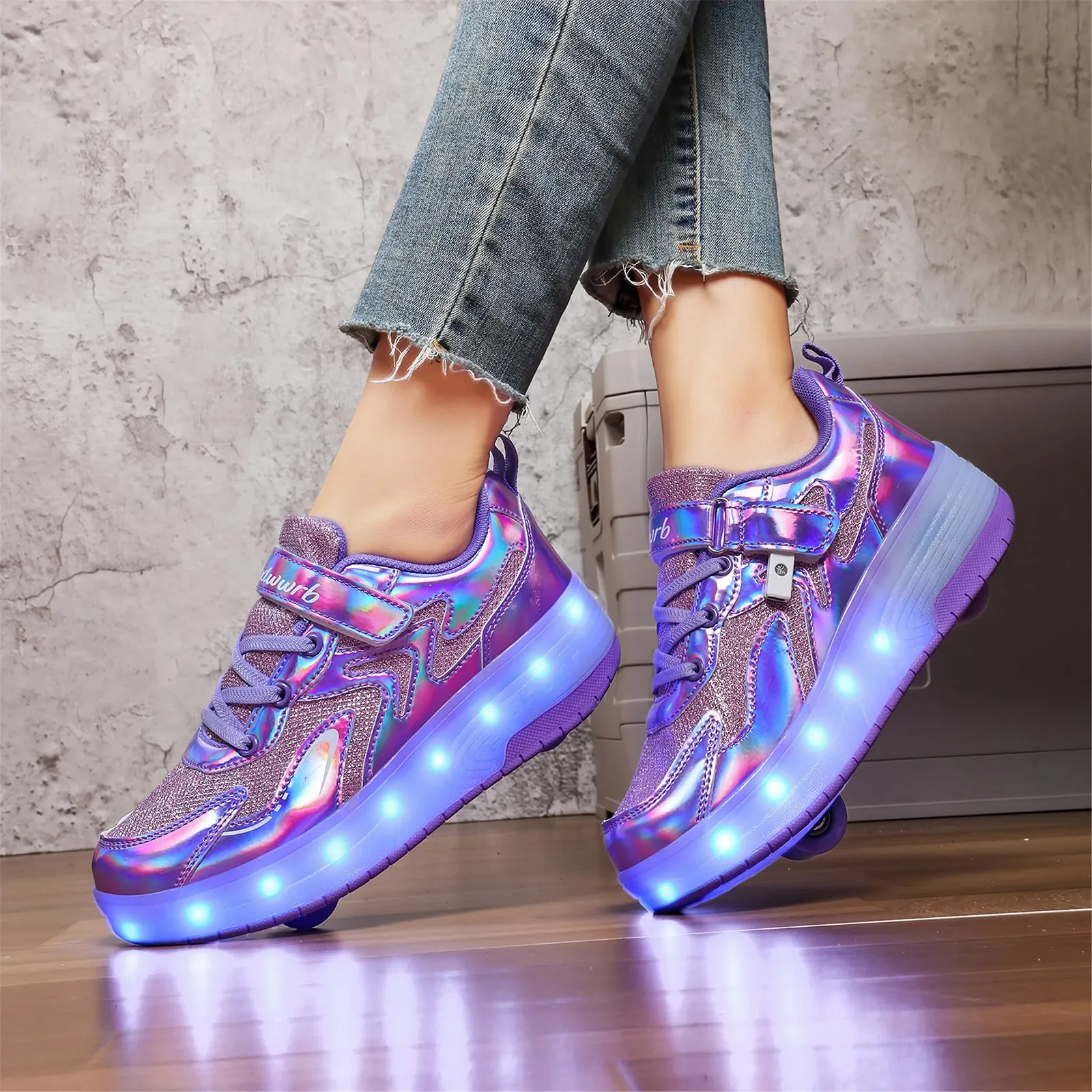 Детские кроссовки на роликах с LED подсветкой, фото №6