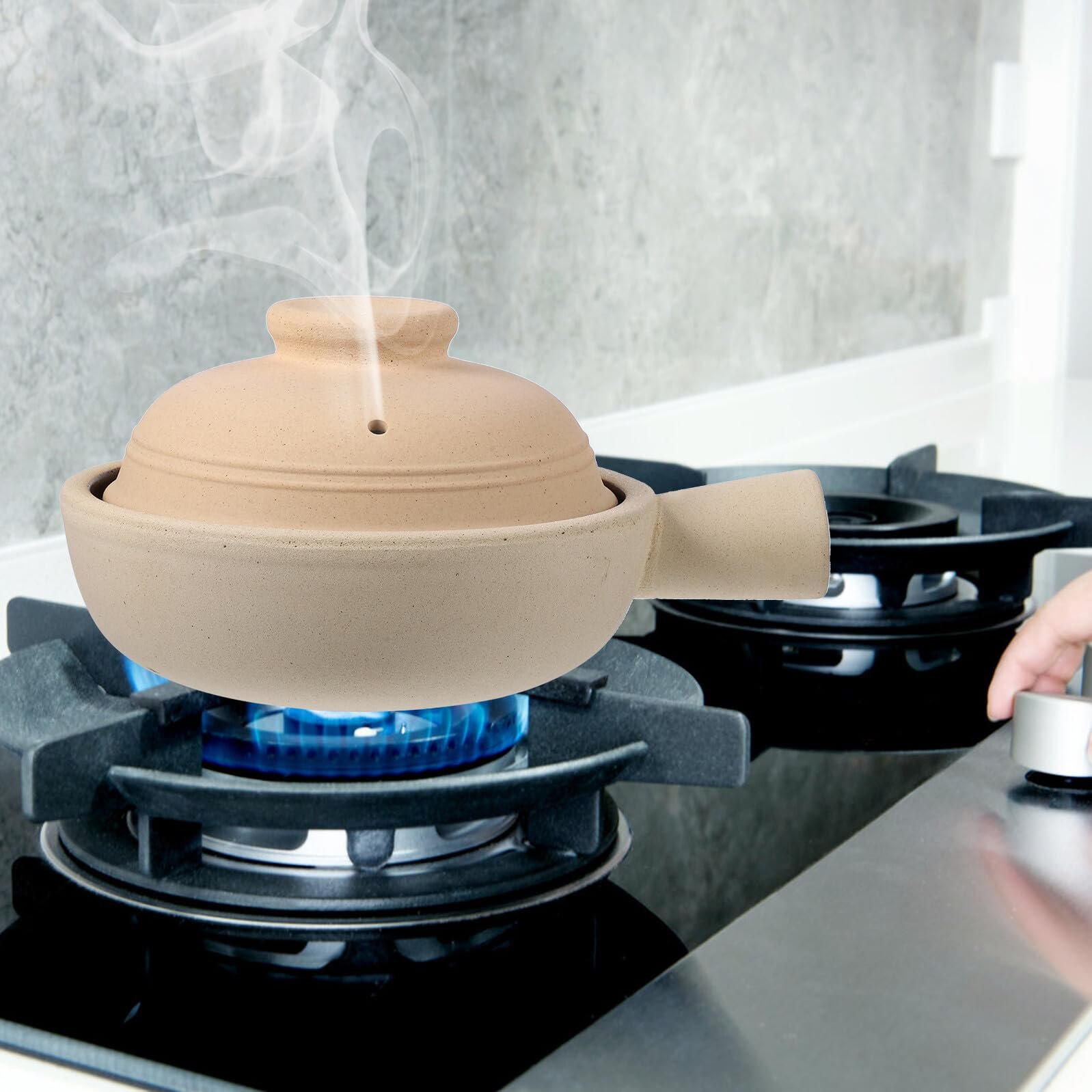 Ківш керамічний з однією ручкою термостійкий для супу та рису з кришкою, фото №6 Ківш керамічний з однією ручкою термостійкий для супу та рису з кришкою, фото №6