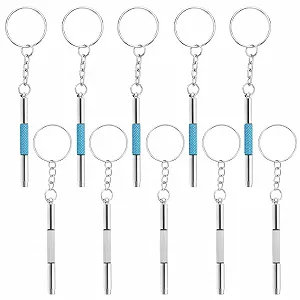 Набор Victoria Pack of 10 Mini Glasses Screwdriver 3-в-1 Набор для ремонта очков Ключ-брелок Мини инструмент Серебряный Синий - Фото 1